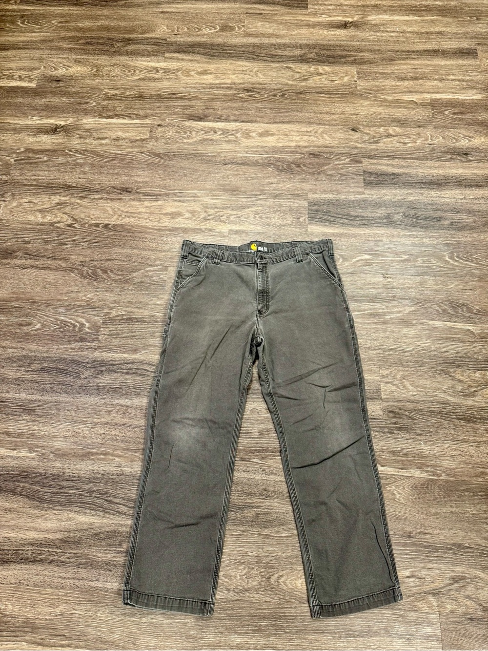 Carhartt Relaxed Fit Carpenter Work Pants 40x30 Gray Faded Canvas Utility